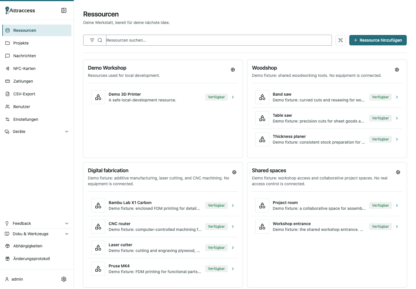 Attraccess resource overview